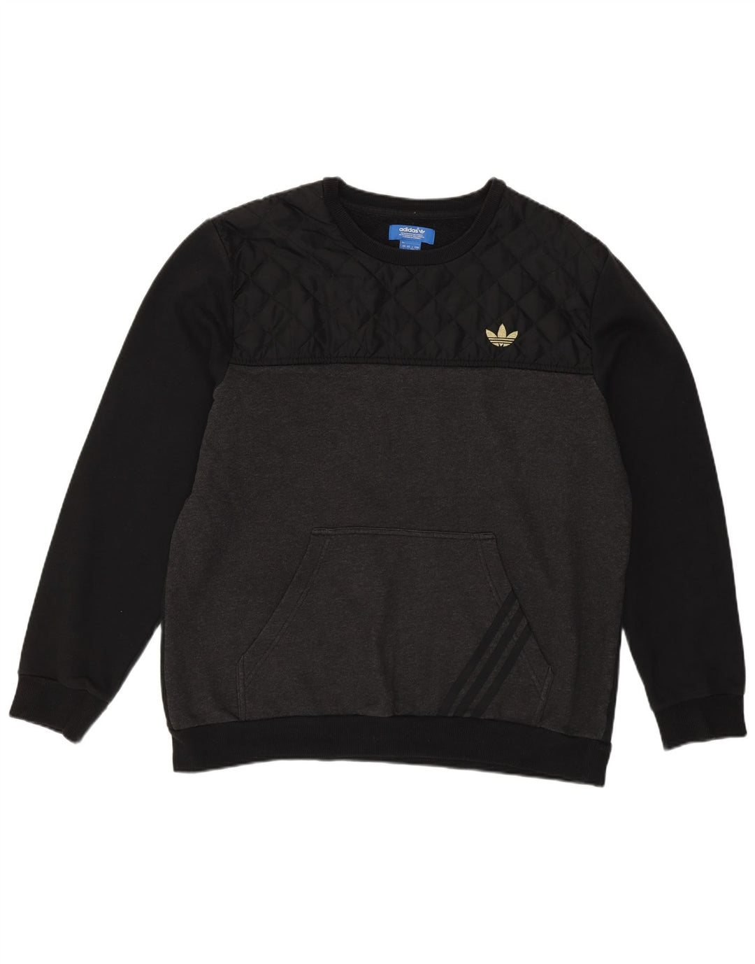 Adidas Herren Sweatshirt Pullover Large Schwarz Colourblock Baumwolle