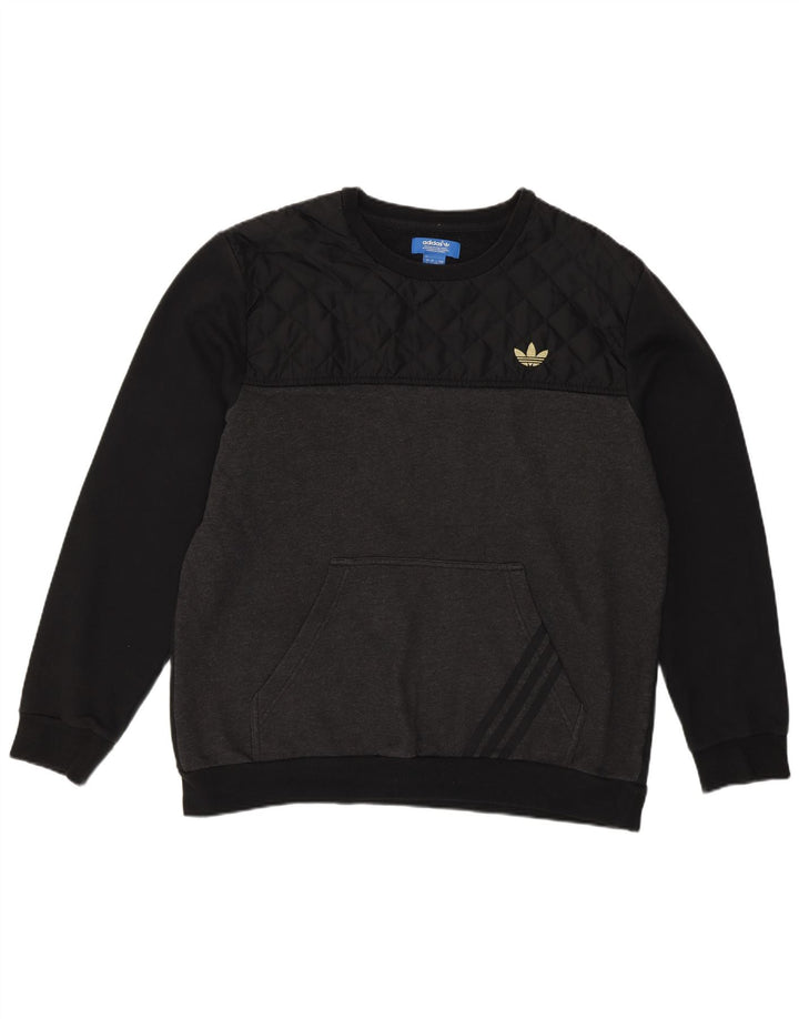 Adidas Herren Sweatshirt Pullover Large Schwarz Colourblock Baumwolle