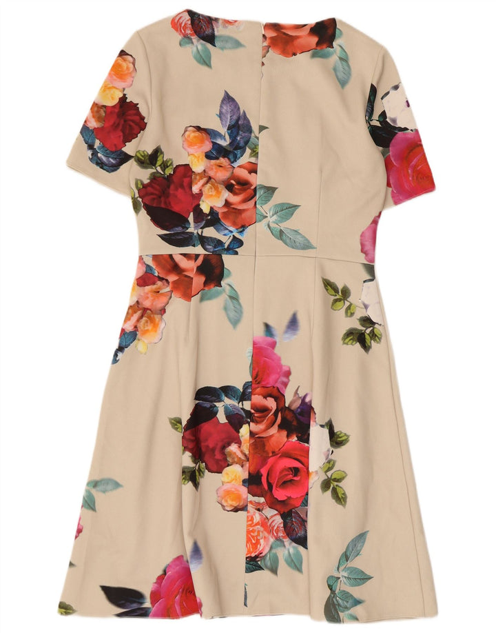 Phase Eight Damen-A-Linien-Kleid UK 12 Medium Off White Floral Polyester