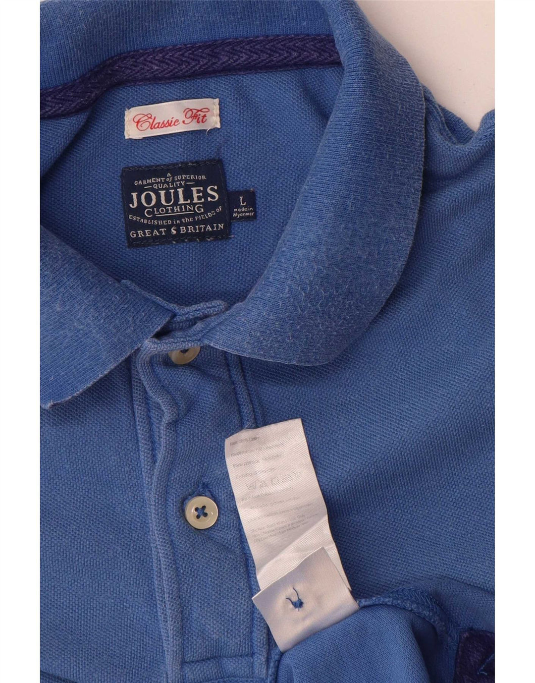 Joules Herren-Poloshirt mit klassischer Passform, große blaue Baumwolle