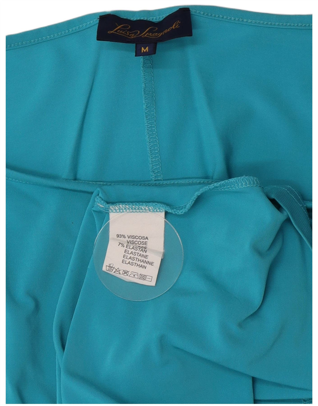 Luisa Spagnoli Damen 3/4-Ärmel-Blusenoberteil UK 12 Mittelblaue Viskose