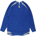 RUSSELL ATHLETIC Mens Fleece Jumper Large Blue Colourblock Polyester Vintage Russell Athletic and Second-Hand Russell Athletic from Messina Hembry 