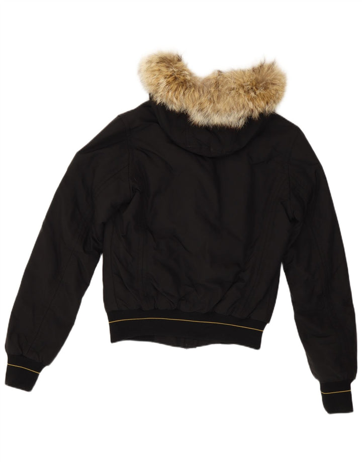Refrigiwear Damen-Bomberjacke mit Kapuze, UK 10, Größe S, schwarzes Nylon