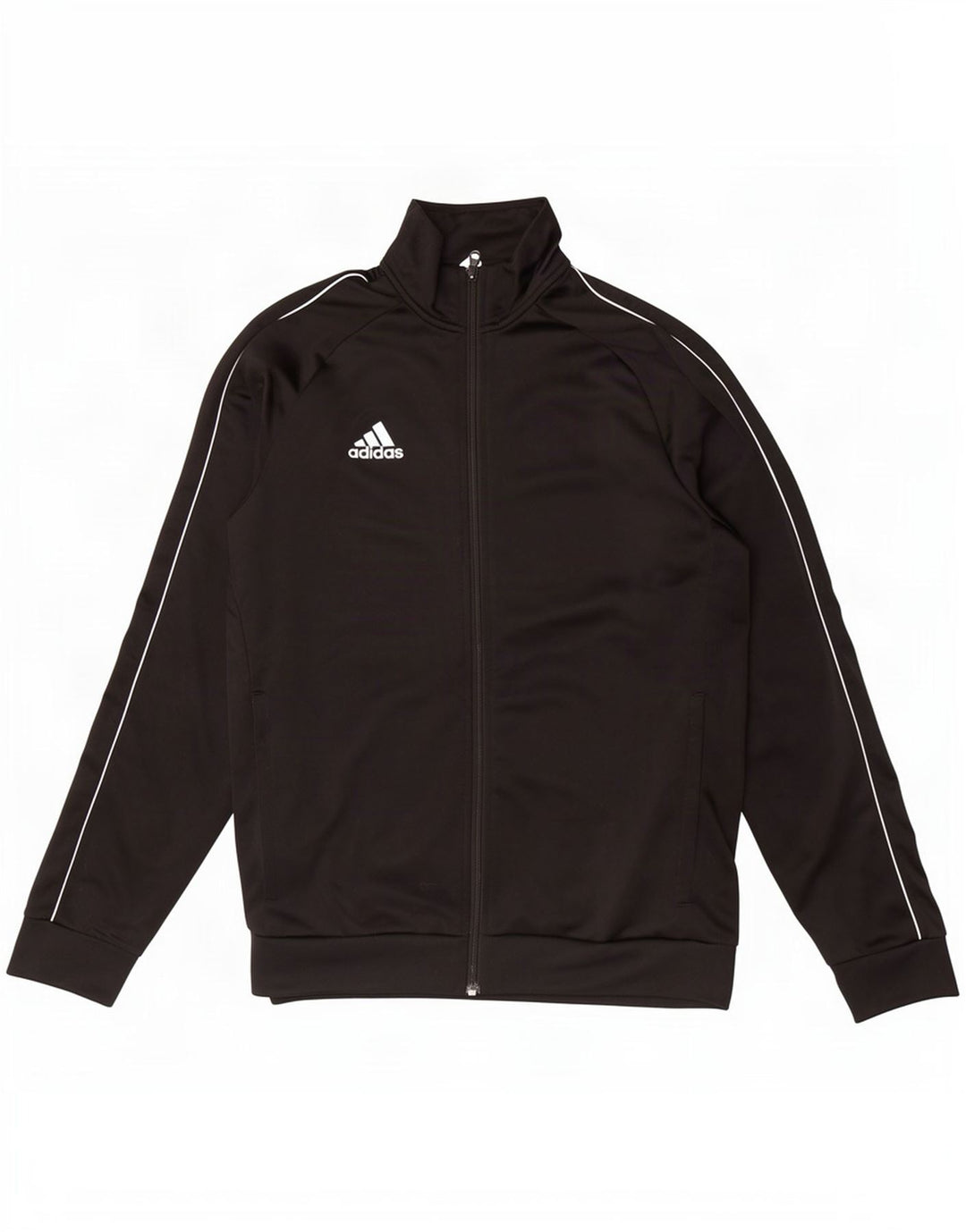 Adidas Herren-Trainingsanzug-Top-Jacke aus mittelschwarzem Polyester