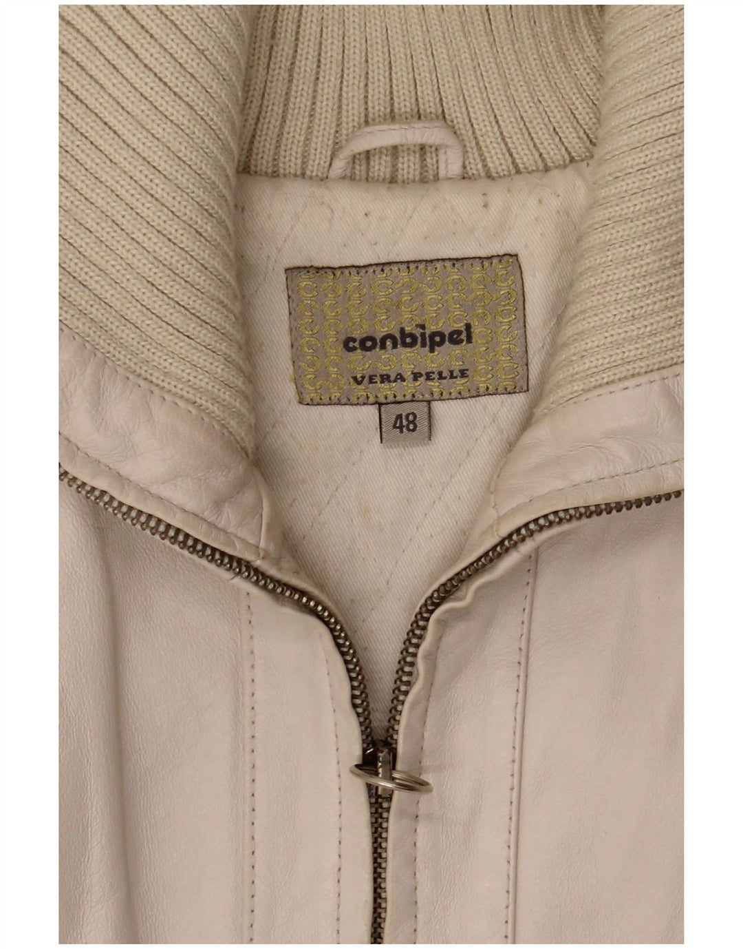 Conbipel Damen Lederjacke IT 48 XL Weißes Leder