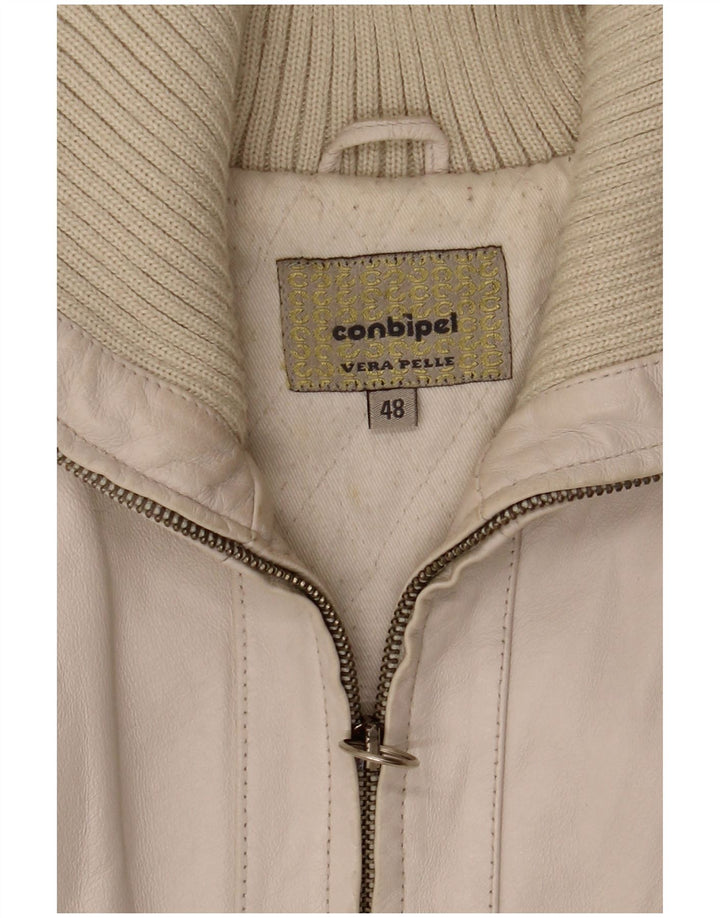 Conbipel Damen Lederjacke IT 48 XL Weißes Leder
