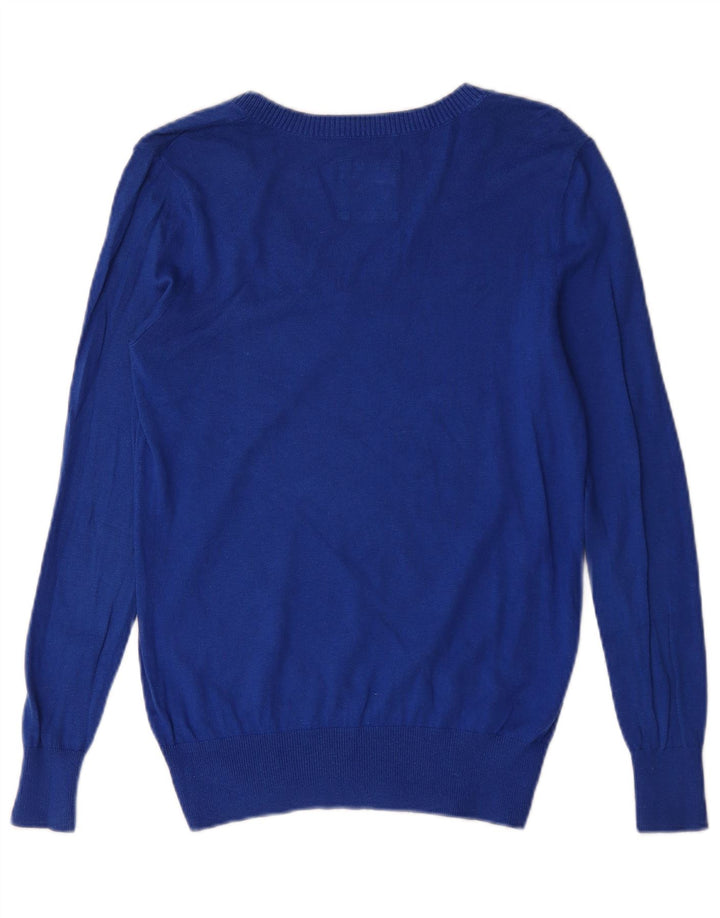 Hollister Damen-Pullover mit V-Ausschnitt, Gr. 14, Mittelblau
