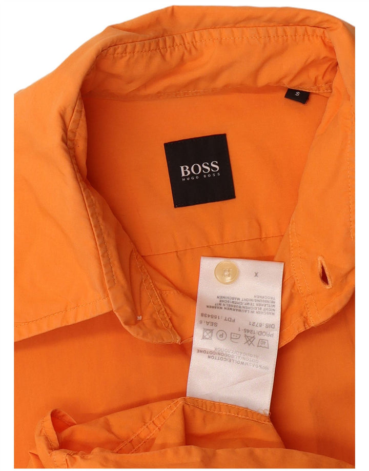 HUGO BOSS Mens Shirt Small Orange Cotton