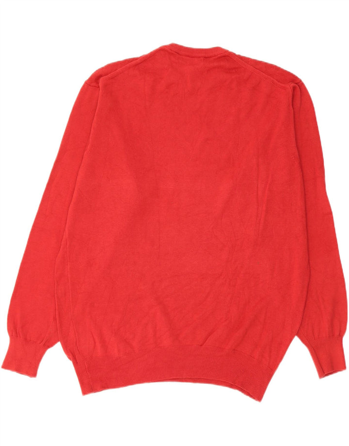 Zara Herren-Pullover mit Rundhalsausschnitt, groß, rote Baumwolle