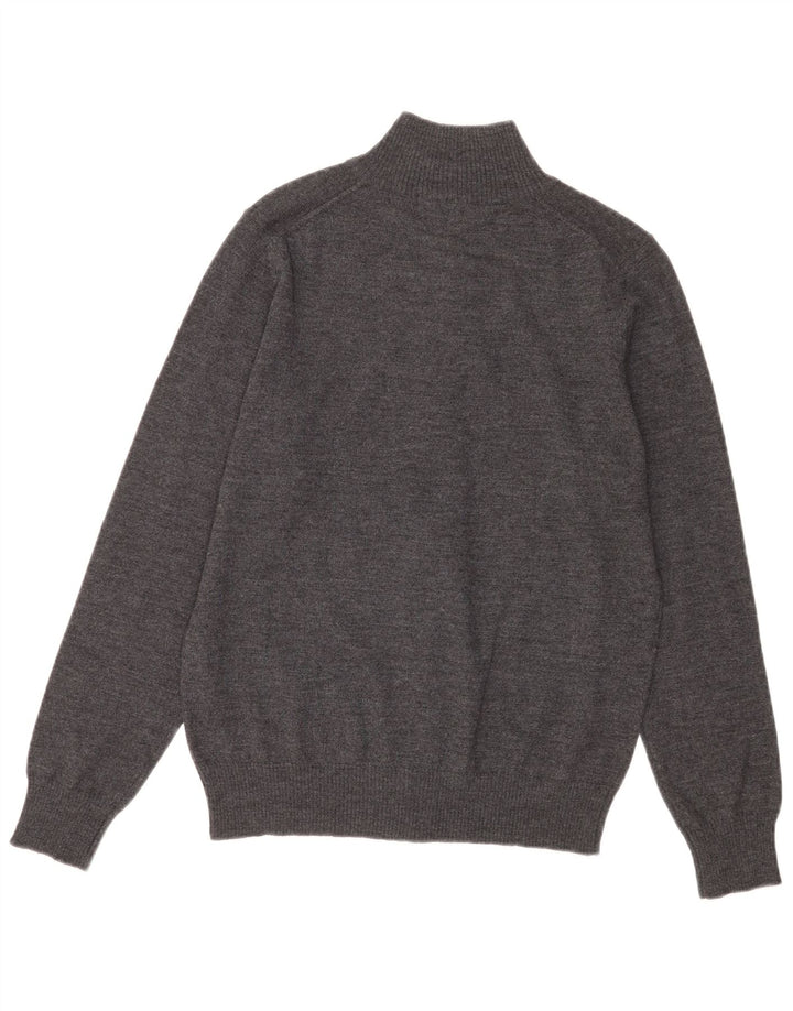 Zara Herren-Cardigan-Pullover aus mittelgrauer Wolle