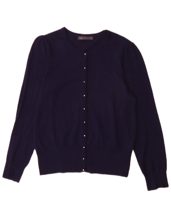 Marks & Spencer Damen-Cardigan-Pullover UK 14 Large Marineblaue Viskose