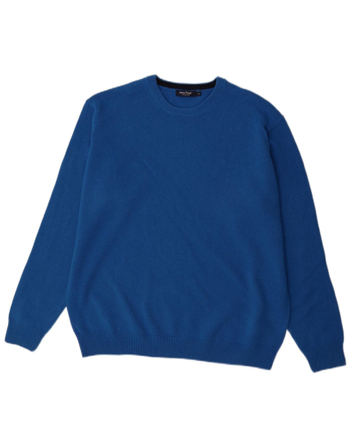 James Pringle Herren-Pullover mit Rundhalsausschnitt, XL, blaue Wolle
