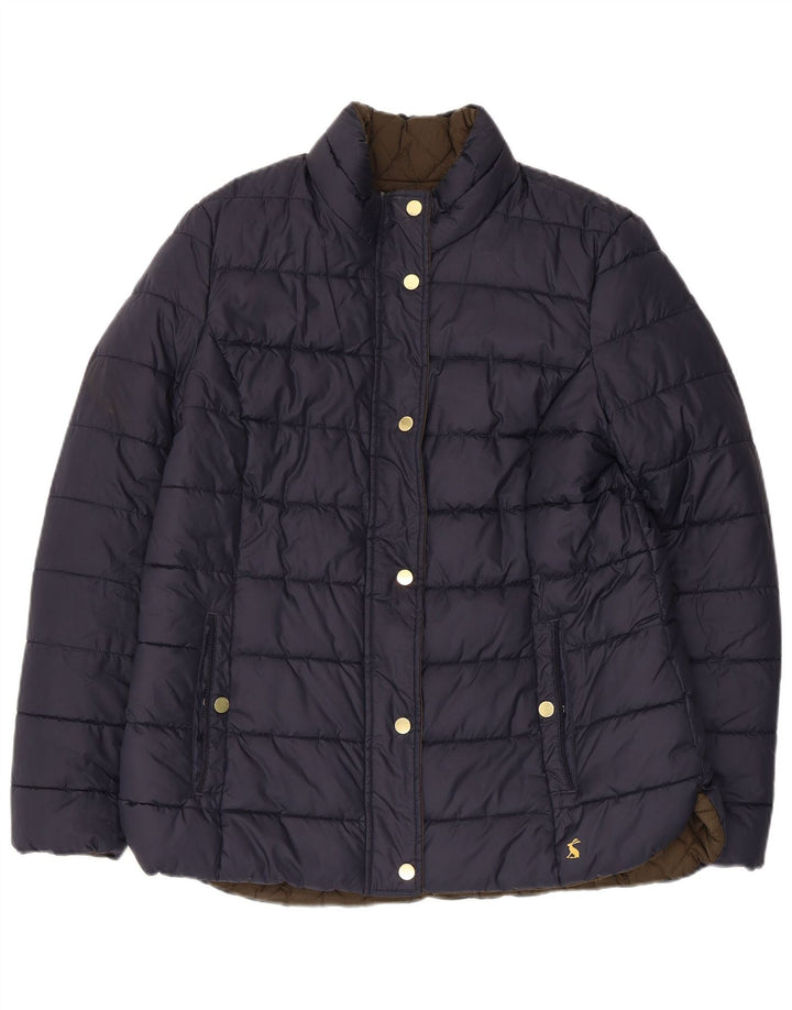 Joules Damen Reversible Wattierte Jacke UK 16 Large Marineblau Polyamid
