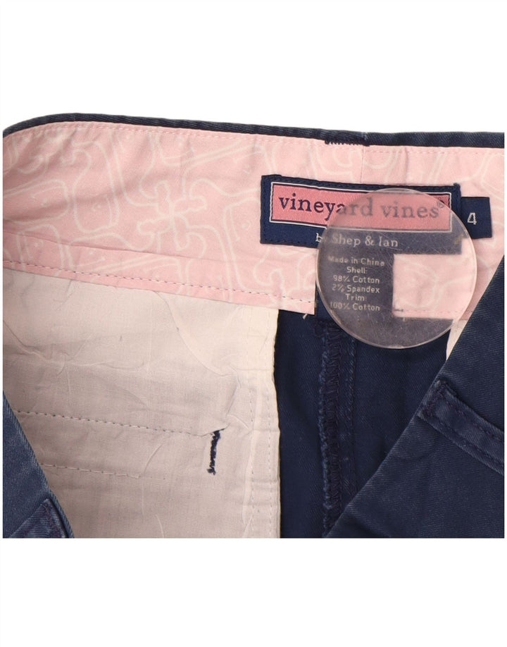 Vineyard Vines Damen Minirock US 4 Small W30 Marineblaue Baumwolle