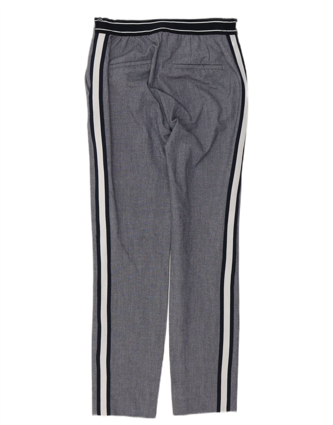 Zara Slim Chino-Hose für Damen, Größe S, W26, L27, grau gestreift, Polyester