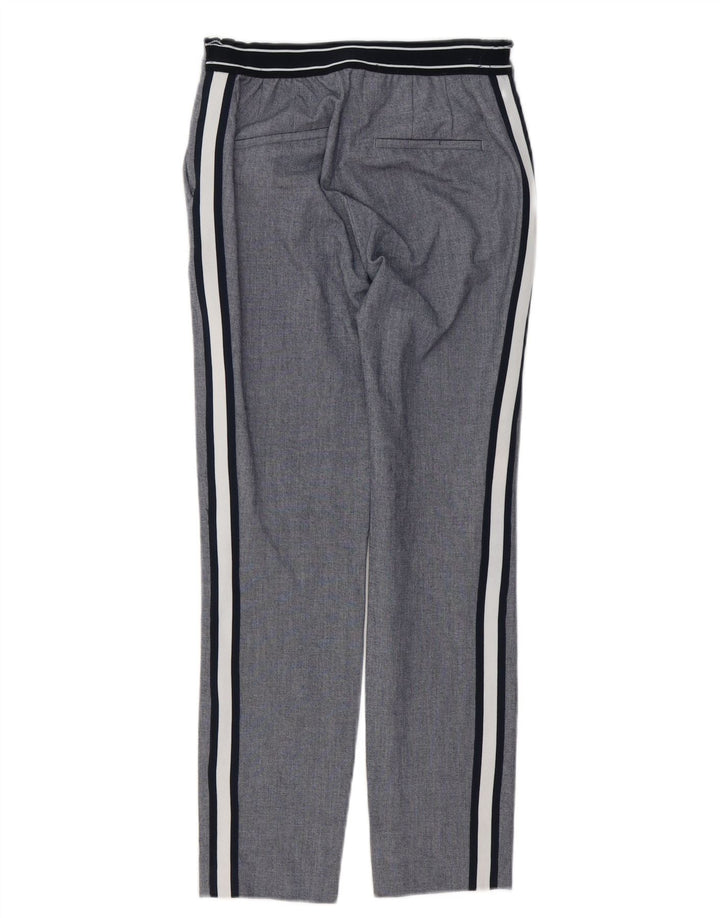 Zara Slim Chino-Hose für Damen, Größe S, W26, L27, grau gestreift, Polyester