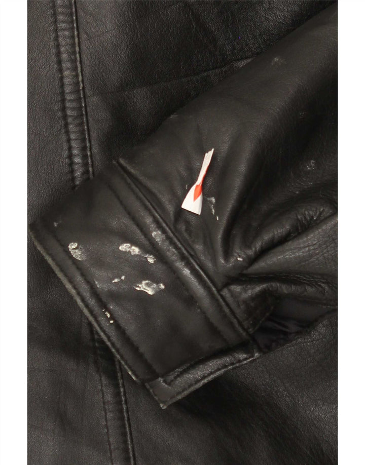 Vintage Herren Lederjacke IT 48 Medium Schwarz