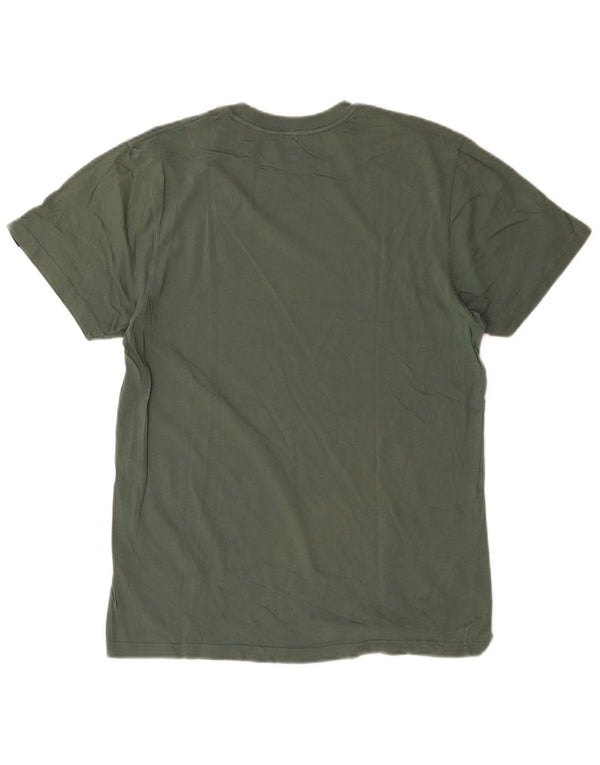 Vans Herren Custom Fit Grafik-T-Shirt-Oberteil aus mittelgrüner Baumwolle