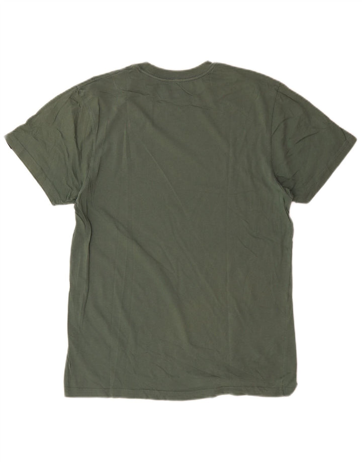 Vans Herren Custom Fit Grafik-T-Shirt-Oberteil aus mittelgrüner Baumwolle