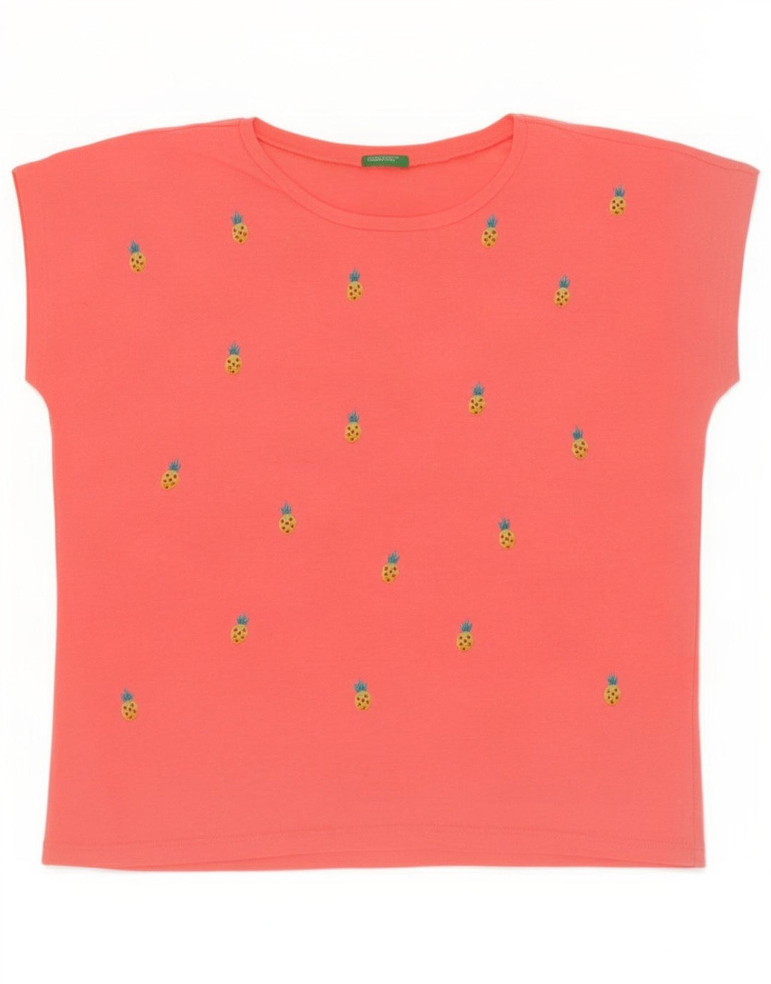 Benetton Damen-T-Shirt mit Grafik, UK 14, Mittelrosa