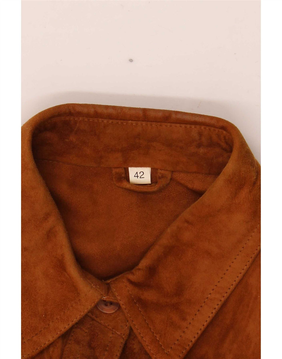 Vintage Damen Overshirt Wildledershirt IT 42 Mittelbraun