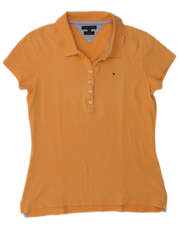 Tommy Hilfiger Damen Slim Fit Poloshirt UK 12 Mittelorange