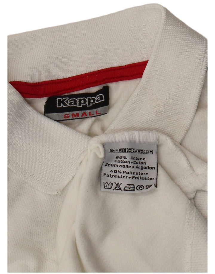 Kappa Herren-Poloshirt, klein, weiße Colourblock-Baumwolle