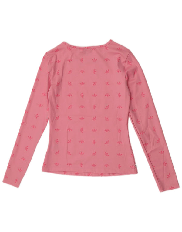 Adidas Damen Graphic Top Langarm UK 10 Small Rosa Polyester