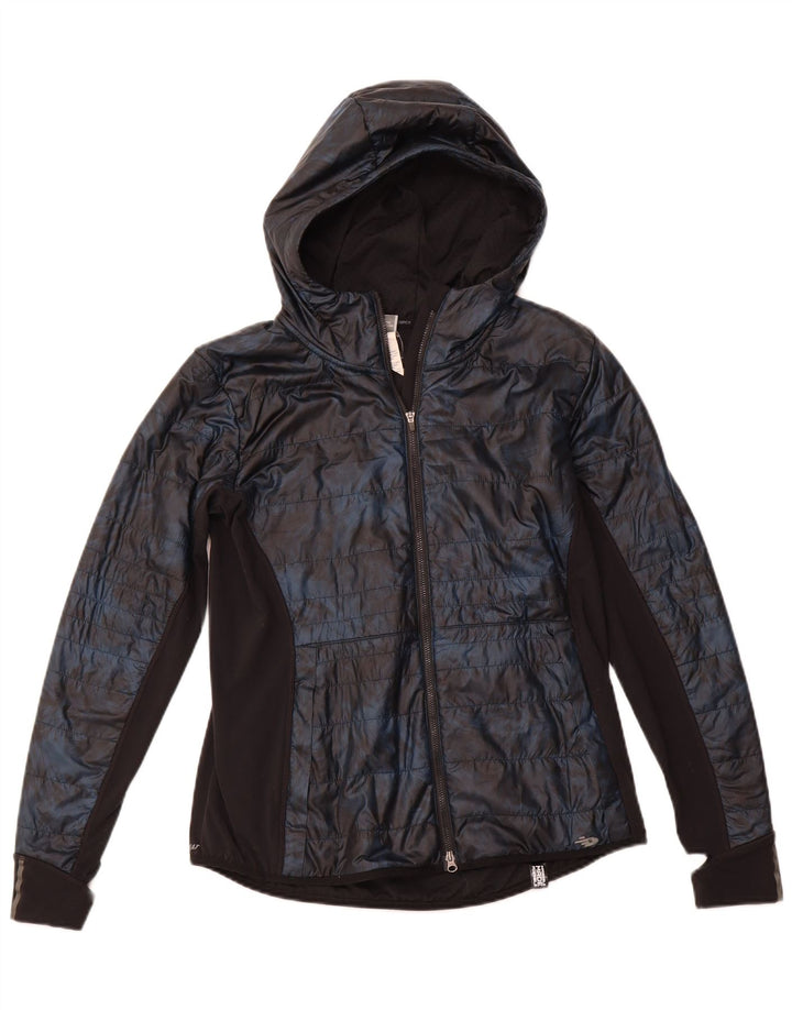 NEW BALANCE Damen-Trainingsanzug-Top-Jacke, UK 14, Mittelschwarz, Farbblock