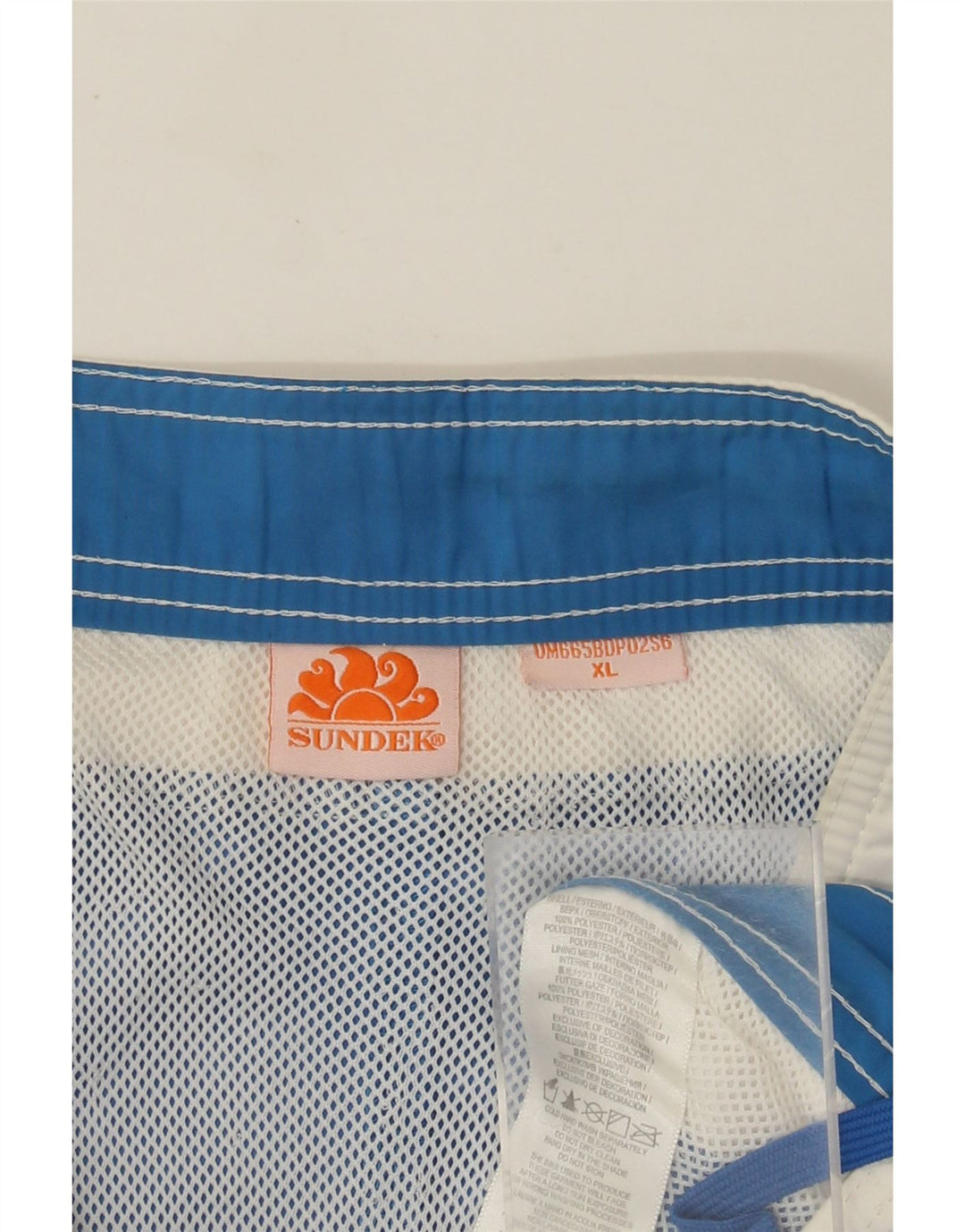 Sundek Herren-Badeshorts mit Grafik, XL, blaues Farbblock-Polyester