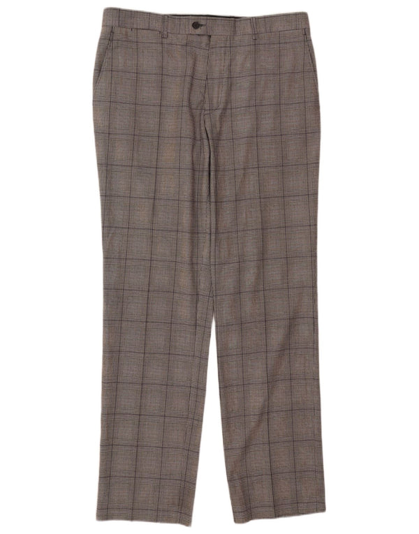 Gerade Anzughose für Herren von Zara, EU 46, XL, B36, L33, grau kariert