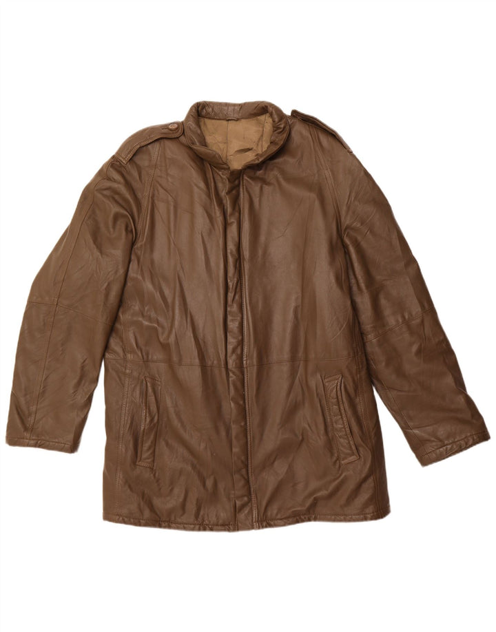 Vintage Herren Militärlederjacke UK 42 XL Khaki Leder