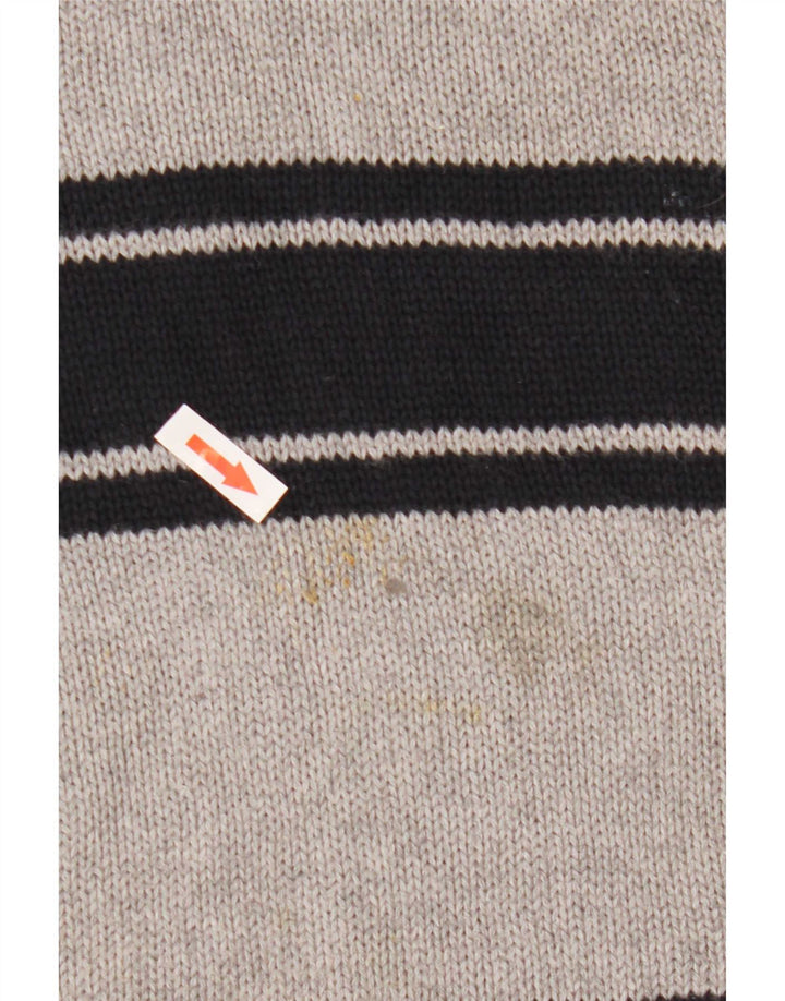 Chaps Herren-Pullover mit Rundhalsausschnitt, XL, grau gestreift, Baumwolle