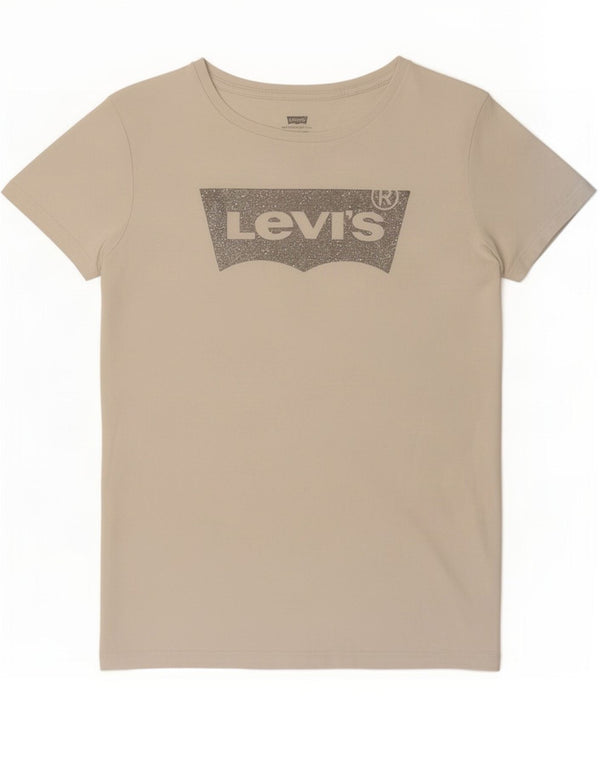 Levi's Damen Grafik-T-Shirt-Oberteil UK 14 Large Weiß