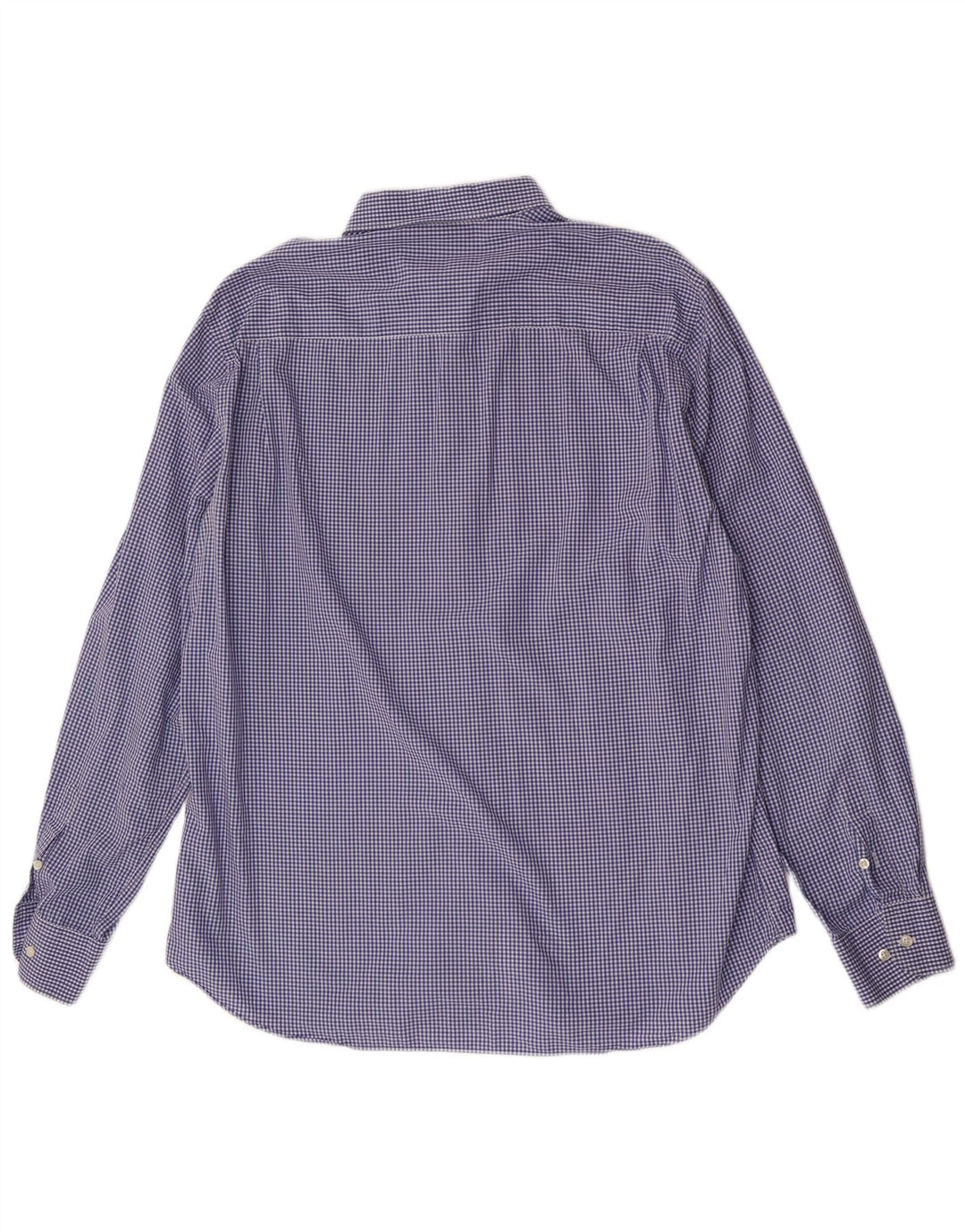 Massimo Dutti Herrenhemd 2XL, blaue Gingham-Baumwolle