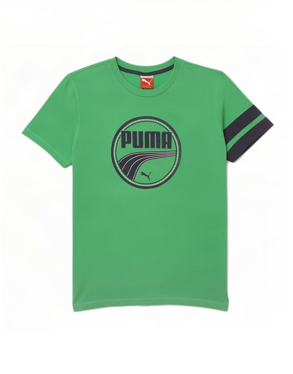 Puma Herren-T-Shirt mit Grafik, Größe S, Grün, Colourblock-Baumwolle