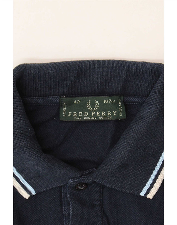 Fred Perry Herren-Poloshirt aus mittelblauer, gestreifter Baumwolle