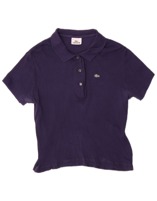 Lacoste Damen Crop Poloshirt Größe 44 Large Marineblau