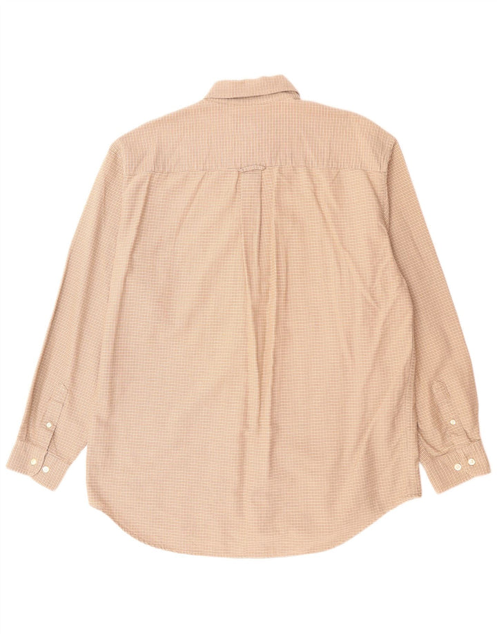 EDDIE BAUER Herrenhemd, groß, beige, kariert, Baumwolle