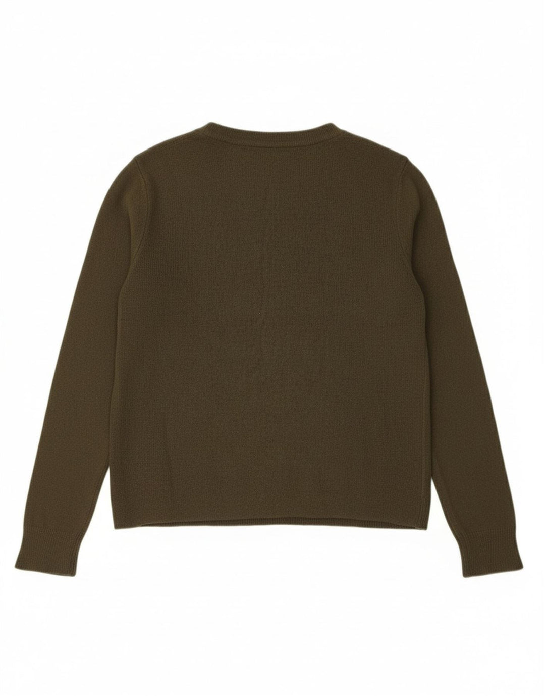 MASSIMO DUTTI Womens Crew Neck Jumper Sweater UK 12 Medium Khaki