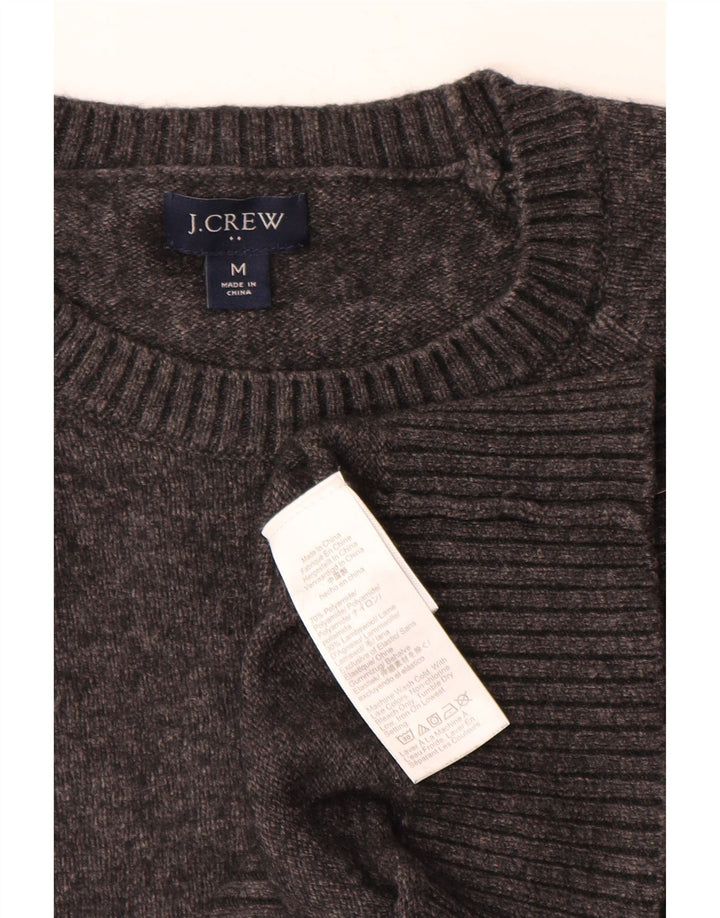 J. CREW Herren-Pullover mit Rundhalsausschnitt, mittelgrau meliert, Polyamid