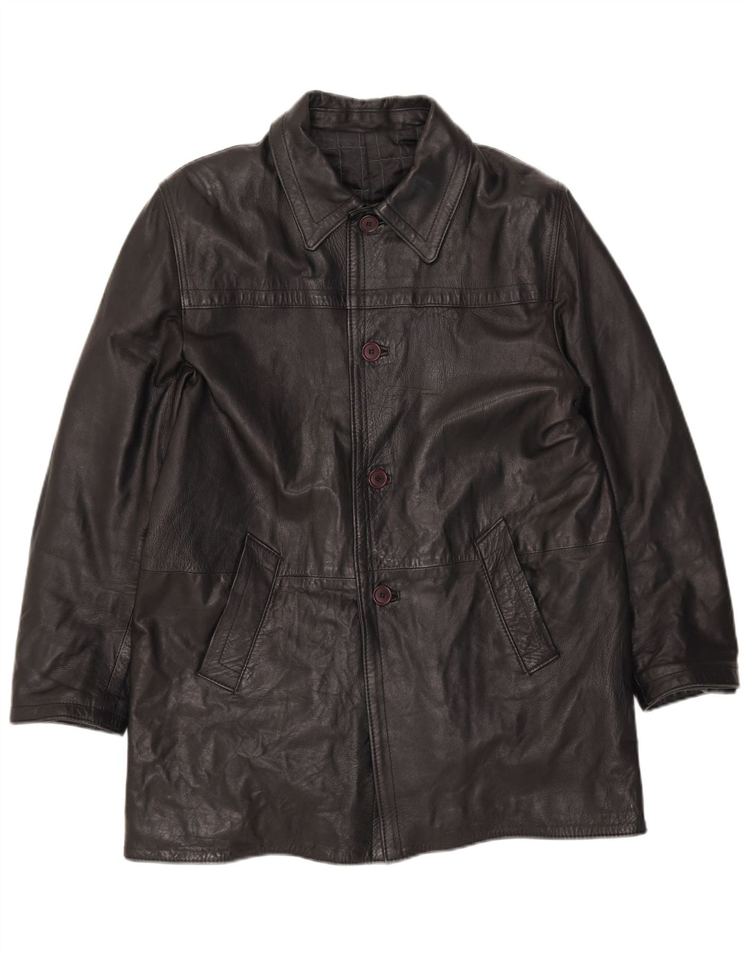 Vintage Herren Übergroße Lederjacke UK 40 Großes schwarzes Leder