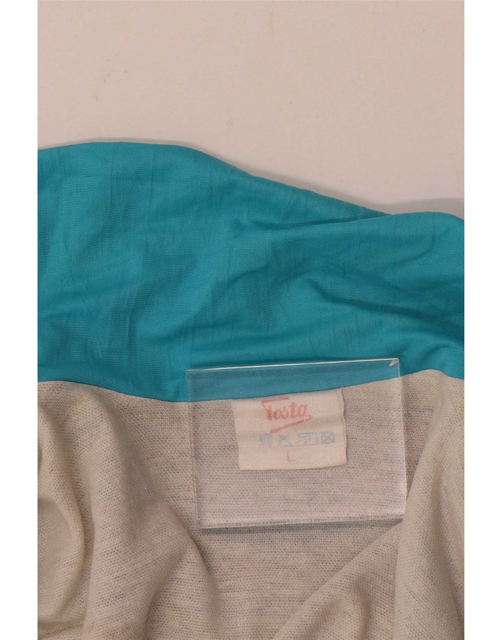 Vintage Herren-Trainingsanzug-Top-Jacke, groß, marineblau, Farbblock