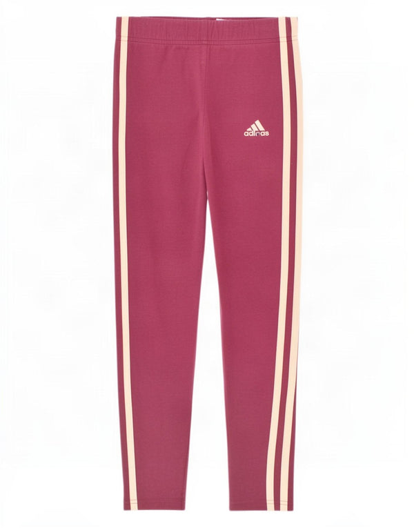 Adidas Mädchen-Leggings, 9–10 Jahre, Burgunderrot, Baumwolle