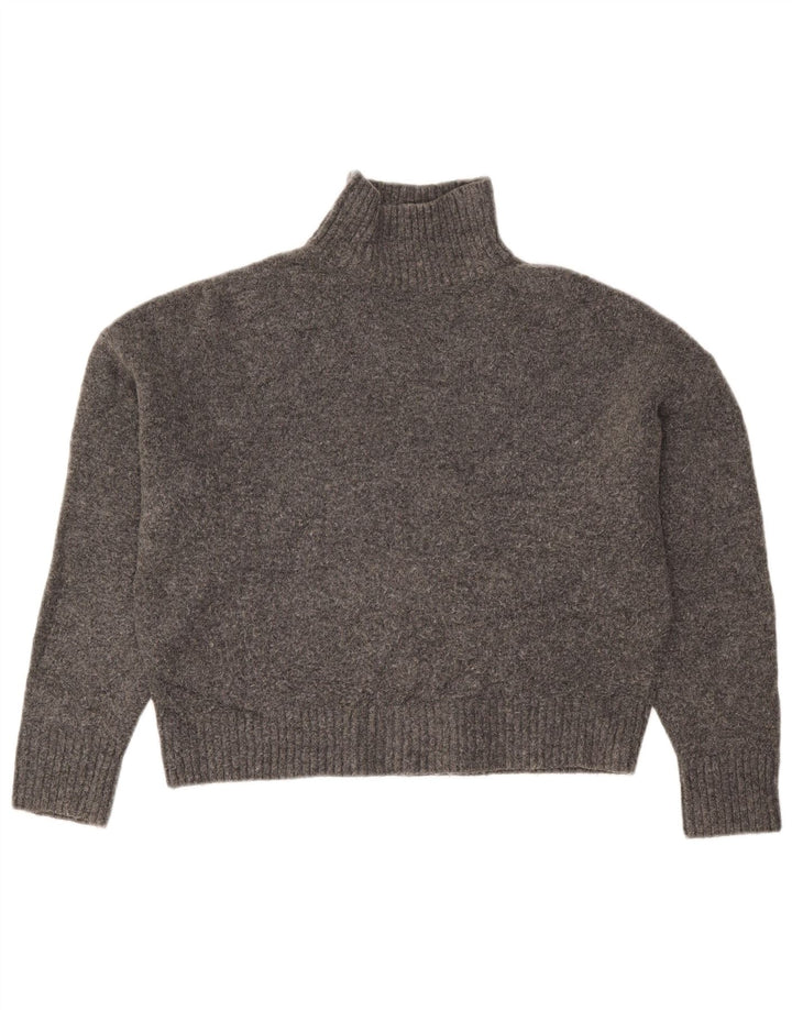 Zara Damen Crop Oversized Rollkragenpullover Pullover UK 10 Small Grau