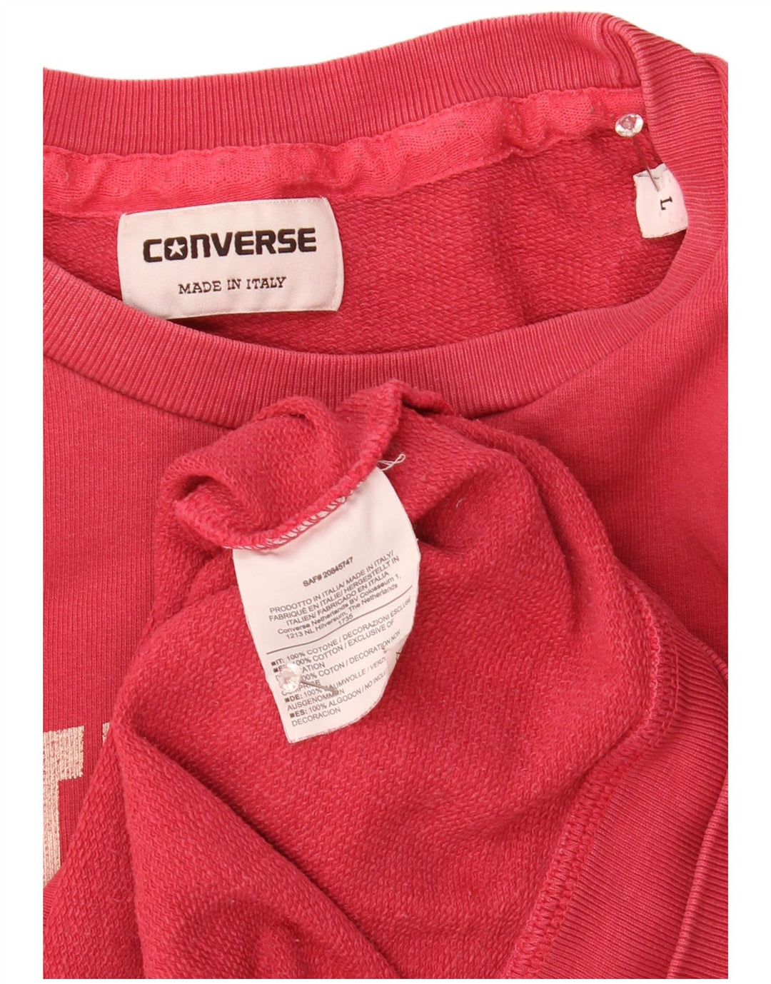 Converse Herren-Sweatshirt mit Grafik, groß, rosa Baumwolle