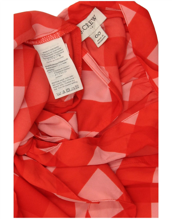 J. Crew Damen Neckholder-Top mit Fliege, US 00 2XS, rotes Gingham-Polyester