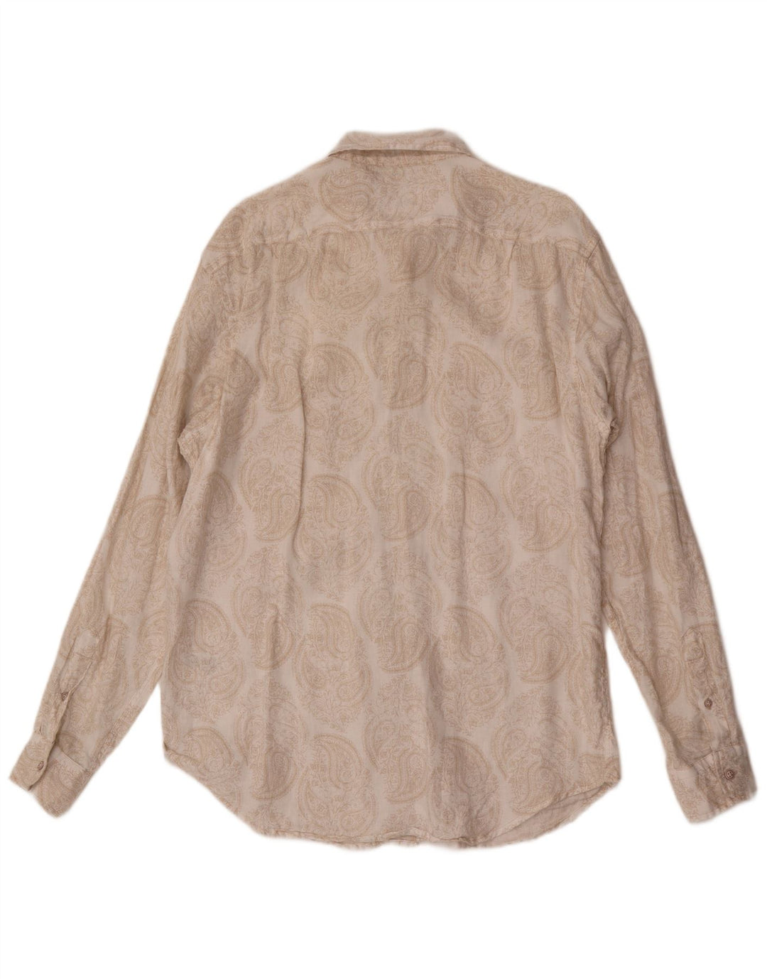 Nautica Herrenhemd, groß, beige, Paisley-Leinen