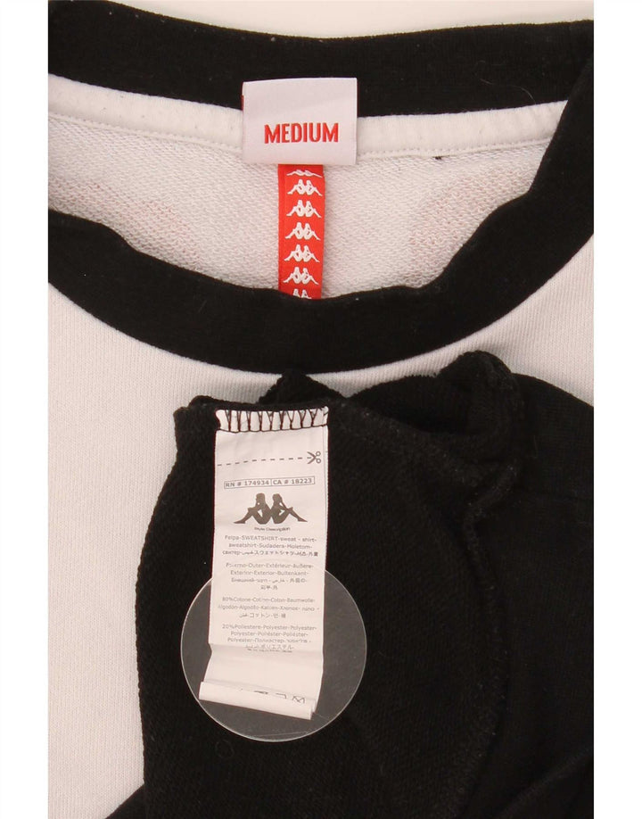 Kappa Herren Grafik-Sweatshirt-Pullover aus mittelweißer Colourblock-Baumwolle