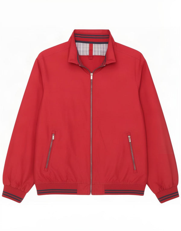 James Pringle Mens Bomber Jacket UK 40 Large Red Polyester